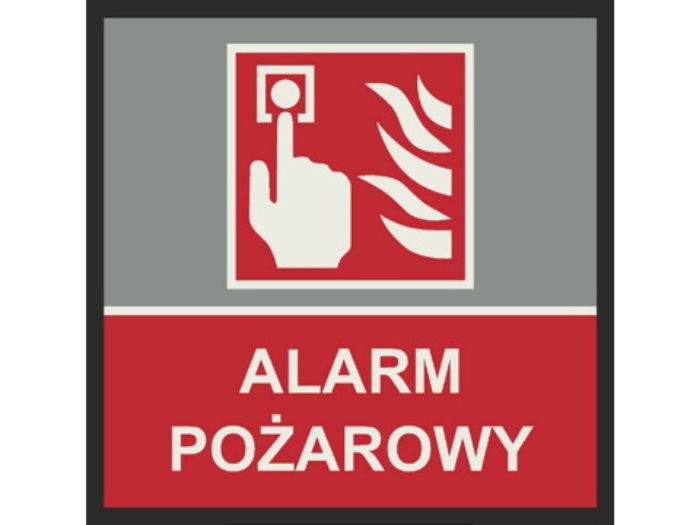 Znak ostrzegawczy - alarm pożarowy