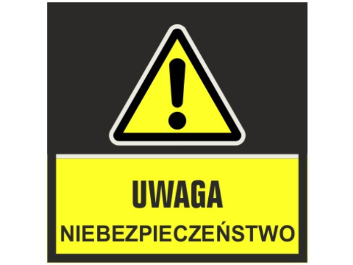 Znak ostrzegawczy - uwaga niebezpieczeństwo